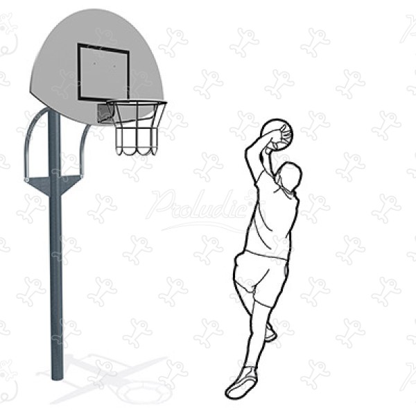 Basketballkorb mit Pfosten J2211 sport und fitness acti’fun multisport-anlagen bild 3d