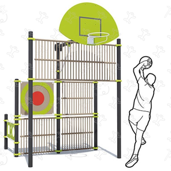 Kleines Multifunktionstor mit Zielwand J22225® sport und fitness acti’fun multisport-anlagen bild 3d