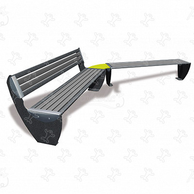 Sitzbank Kombi 1 J2873 stadtmöblierung aussenmöbel, zubehör & accessoires außenmöbel (bänke, abfalleimer, schutzhütten) bild 3d