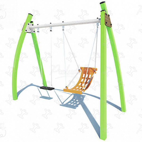 1 flachsitz, 1 inklusivsitz J436® spielgeräte spielgeräte-klassiker schaukeln bild 3d