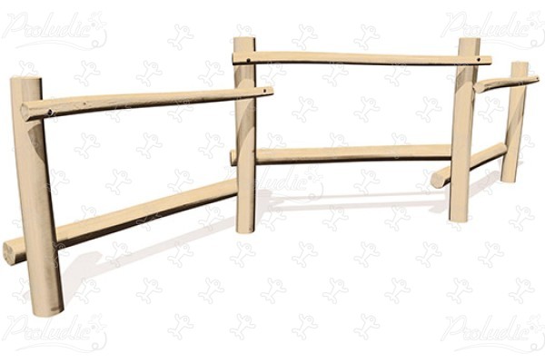 Balancierstrecke mit Handlauf J4907 spielgeräte kletter- und balancierspielgeräte parcours bild 3d