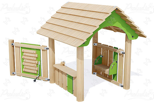 Hütte mit Klangspiel J49260 spielgeräte kombinationsspielanlagen origin‘ bild 3d