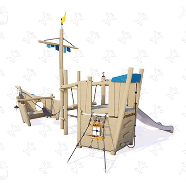 Fregatte J49302® spielgeräte spielgeräte aus nachhaltigem naturholz boote und maritime spielwelten bild 3d