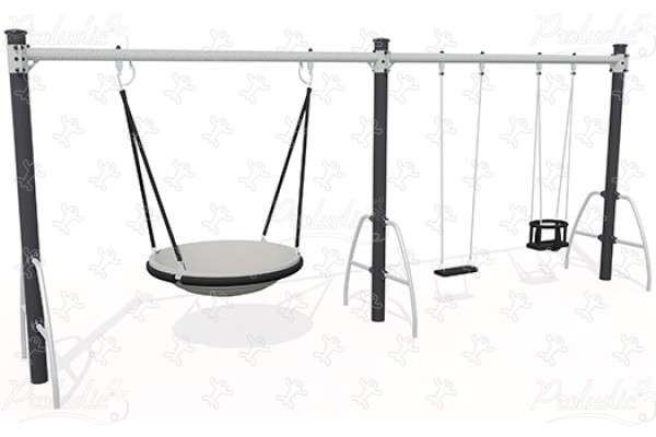 Nestschaukel, 1 flachsitz, 1 babysitz J496-G® spielgeräte spielgeräte-klassiker schaukeln bild 3d