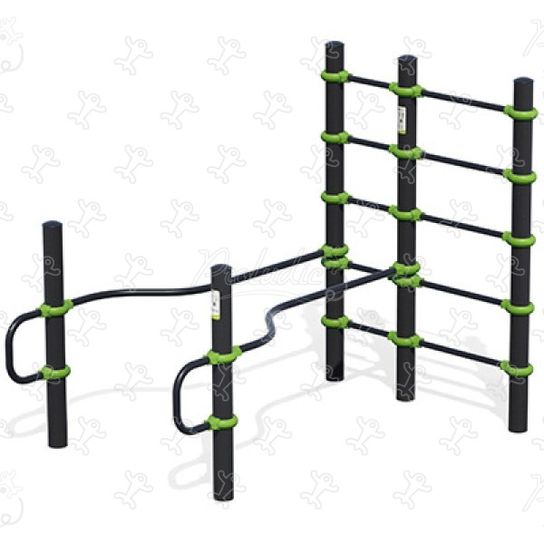 Stangenkombination mit Sprossenwand J5232 sport und fitness acti’fun acti’street bild 3d