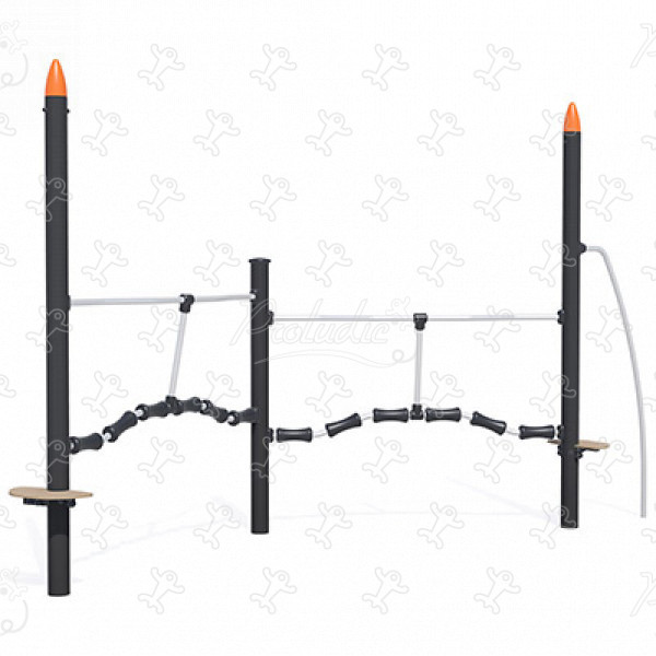 Balancierstrecke Wellenrohre J5911® spielgeräte acti’fun acti’ninja bild 3d