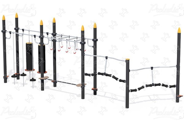 Ninja-Parcours Gerade Strecke J5924® spielgeräte acti’fun acti’ninja bild 3d