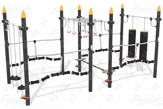 Ninja-Parcours Slalomkurs J5925® spielgeräte acti’fun acti’ninja bild 3d