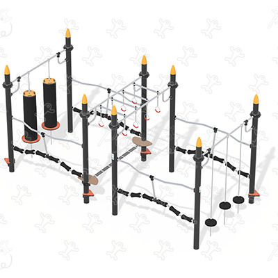 Ninja-Parcours Slalomkurs J5925® spielgeräte acti’fun acti’ninja bild 3d