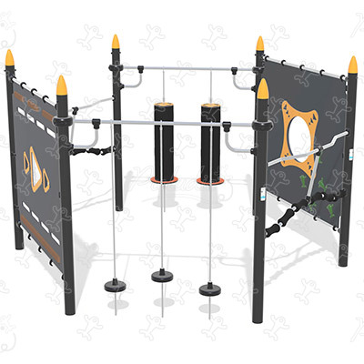 Ninja-Parcours Das Hexagon J5926® spielgeräte acti’fun acti’ninja bild 3d