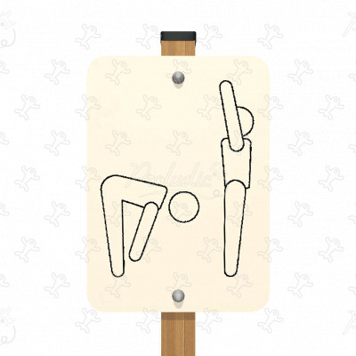 Schild Aufwärmen Oberkörperbeugung JPS08 sport und fitness acti’fun fitness-parcours bild 3d