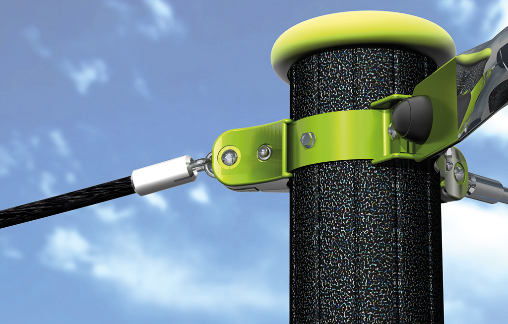 Die Seile und Kletternetze werden