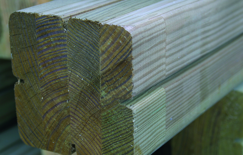 Die 68 mm dicken Vierkantbalken