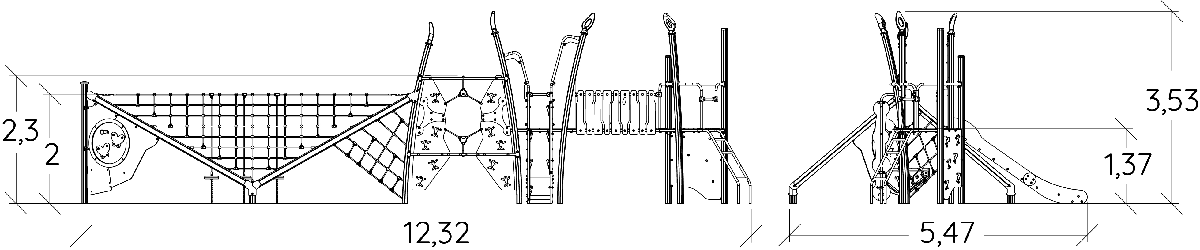J57009 spielgeräte kletter- und balancierspielgeräte kanopé bild seitenansicht