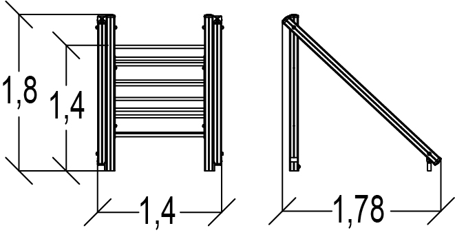 Kletterleiter JPS22-M sport und fitness acti’fun acti’ninja bild seitenansicht