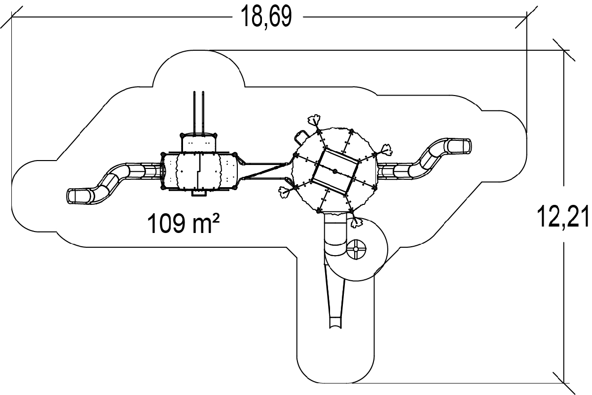 Doppelturm J47202 spielgeräte themenspielgeräte abenteuerland bild draufsicht