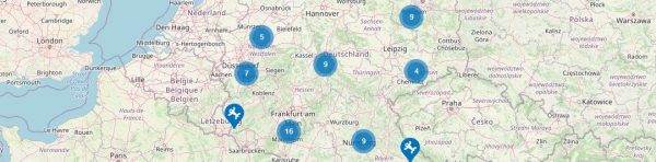 Interaktive Karte mit Referenzprojekten in Deutschland